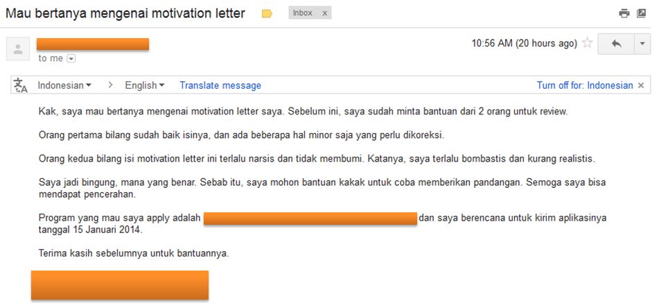 Contoh Application Letter Bahasa Indonesia